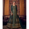 Embroidered Shrug Double Style Gown In Royal Blue 