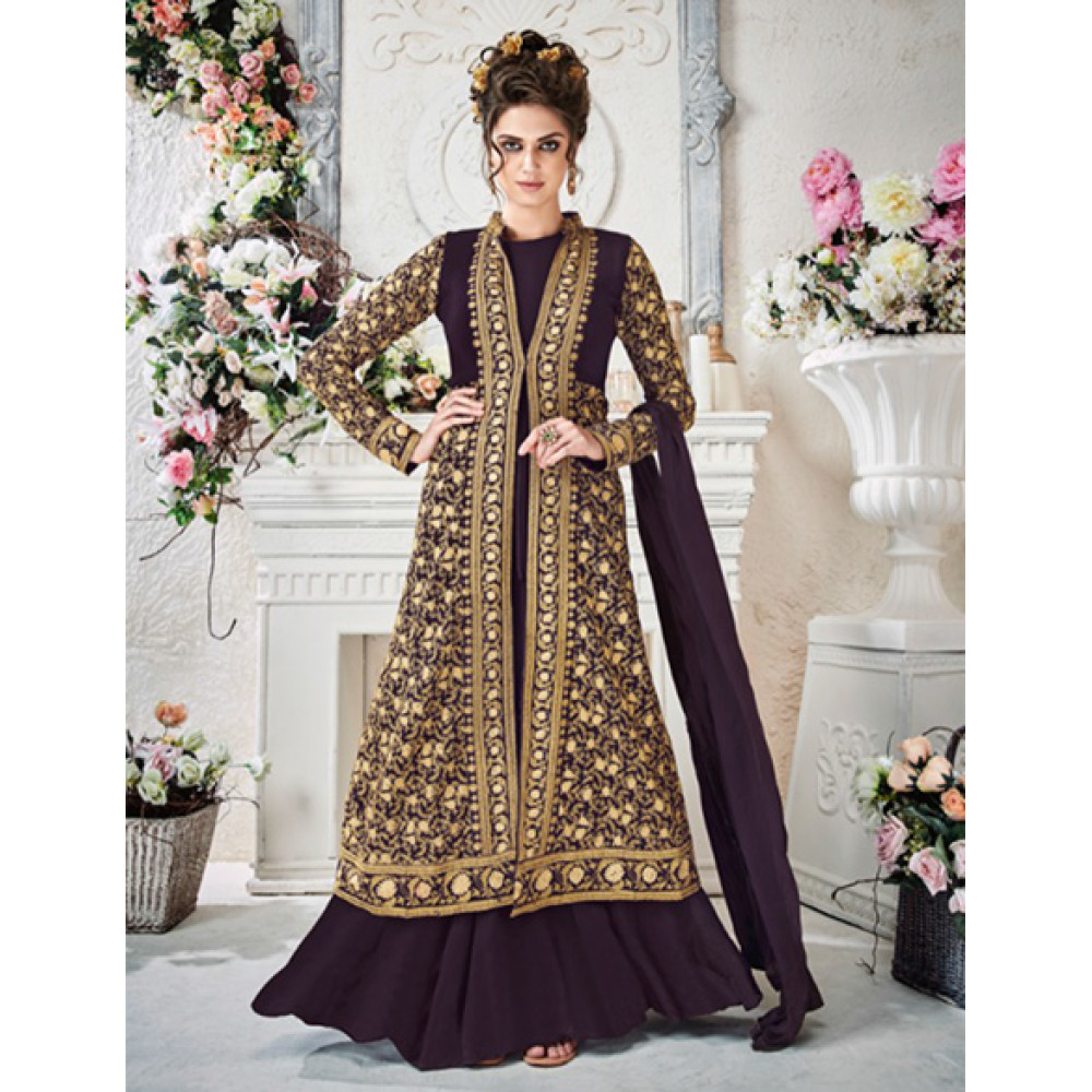 Long Kurti Dark Purple Color