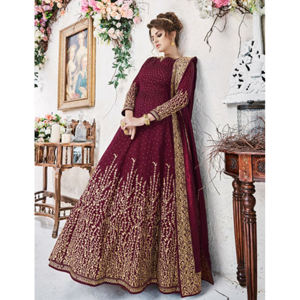 Long Kurti Dark Red Color