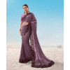 Purple Saree Heavy embroidered